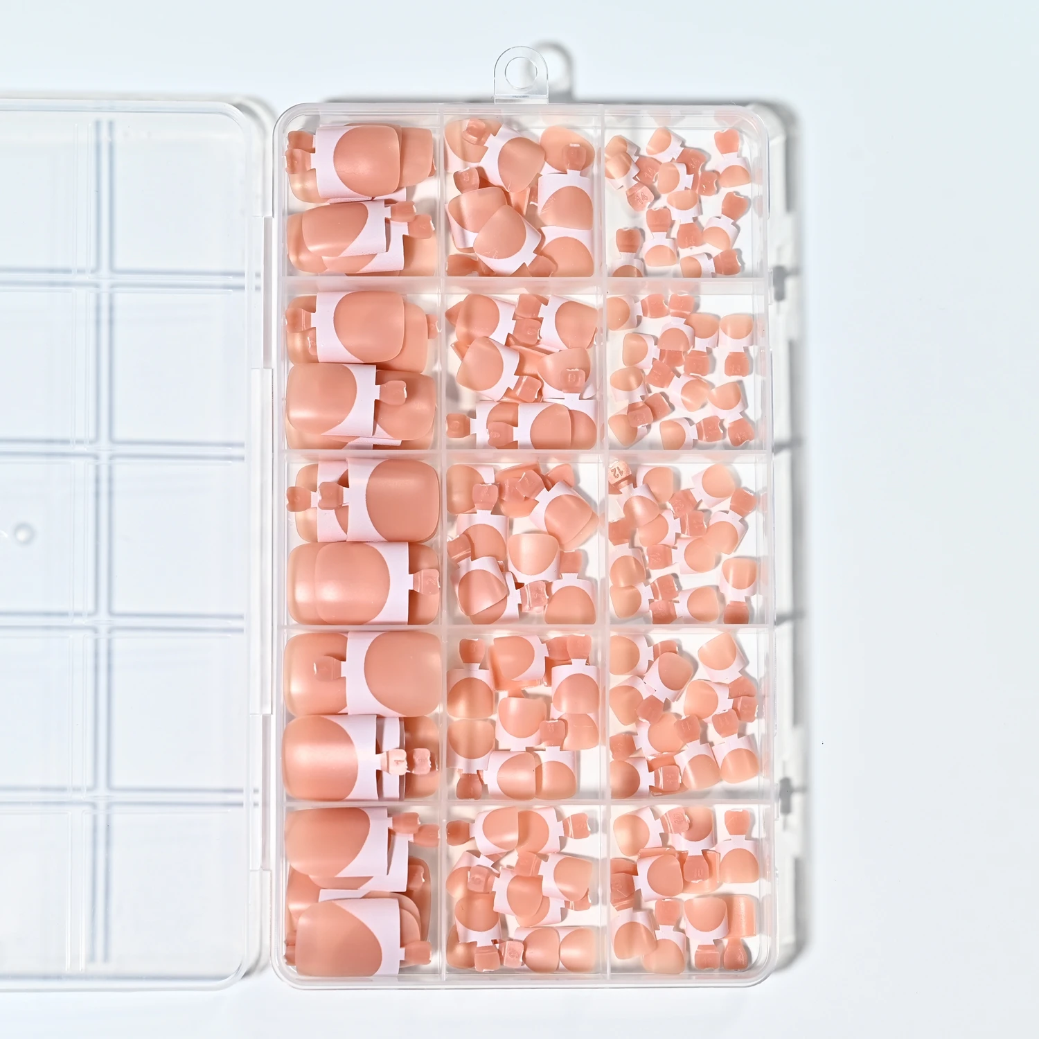150Pcs Matte Nude White French Press On Toenails Short Square Soft Gel Fake Toe Nails for Summer Beach Daily Wear False Toenail view 6