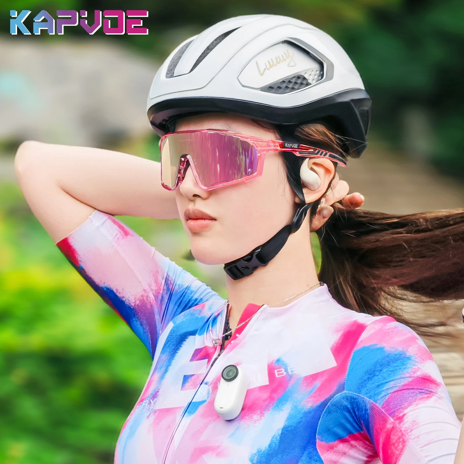 Kapvoe The World\'s First Photochromic Frame Glasses Outdoor Cycling Sunglasses Men Women Road Bicycle Sports UV400 Goggles New