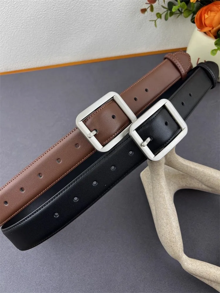 Women's Vintage Genuine Leather Square Buckle Corset Female Cummerbund Coat Waistband Dress Decration Wide Belt J1772