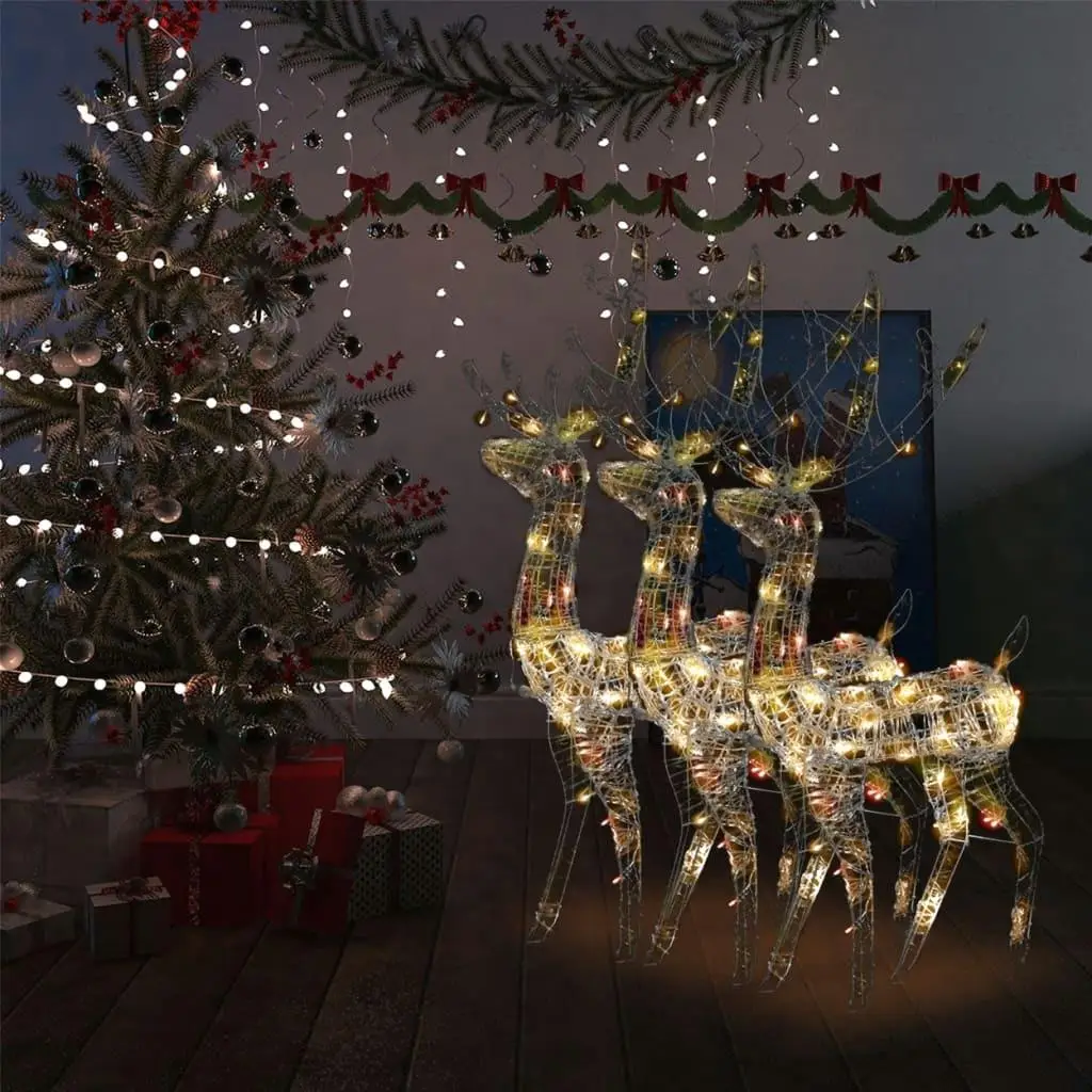 3 Pcs Multicolor Acrylic Reindeer Christmas Decorations - 47.2 Inch Holiday Charm