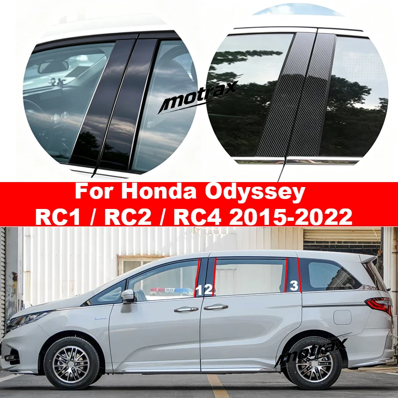 For Honda Odyssey RC1 RC2 RC4 2015-2022 Auto Center Pillar Stickers Decorative Accessories Middle Window Trim Stickers
