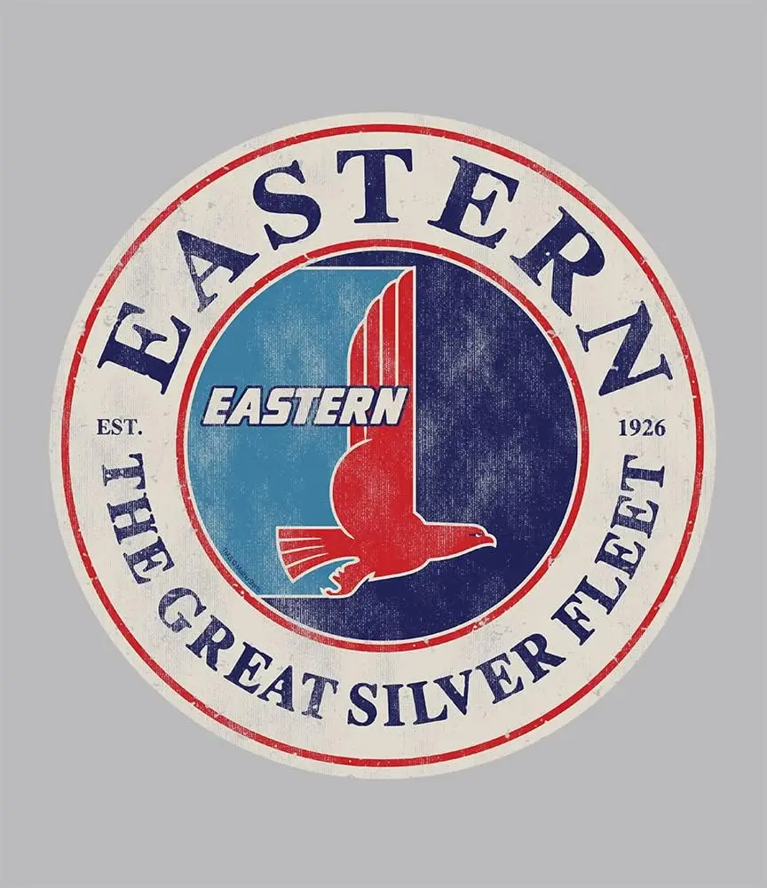 Eastern Airlines-T-shirt rétro à manches courtes pour homme, logo de la flotte argentée