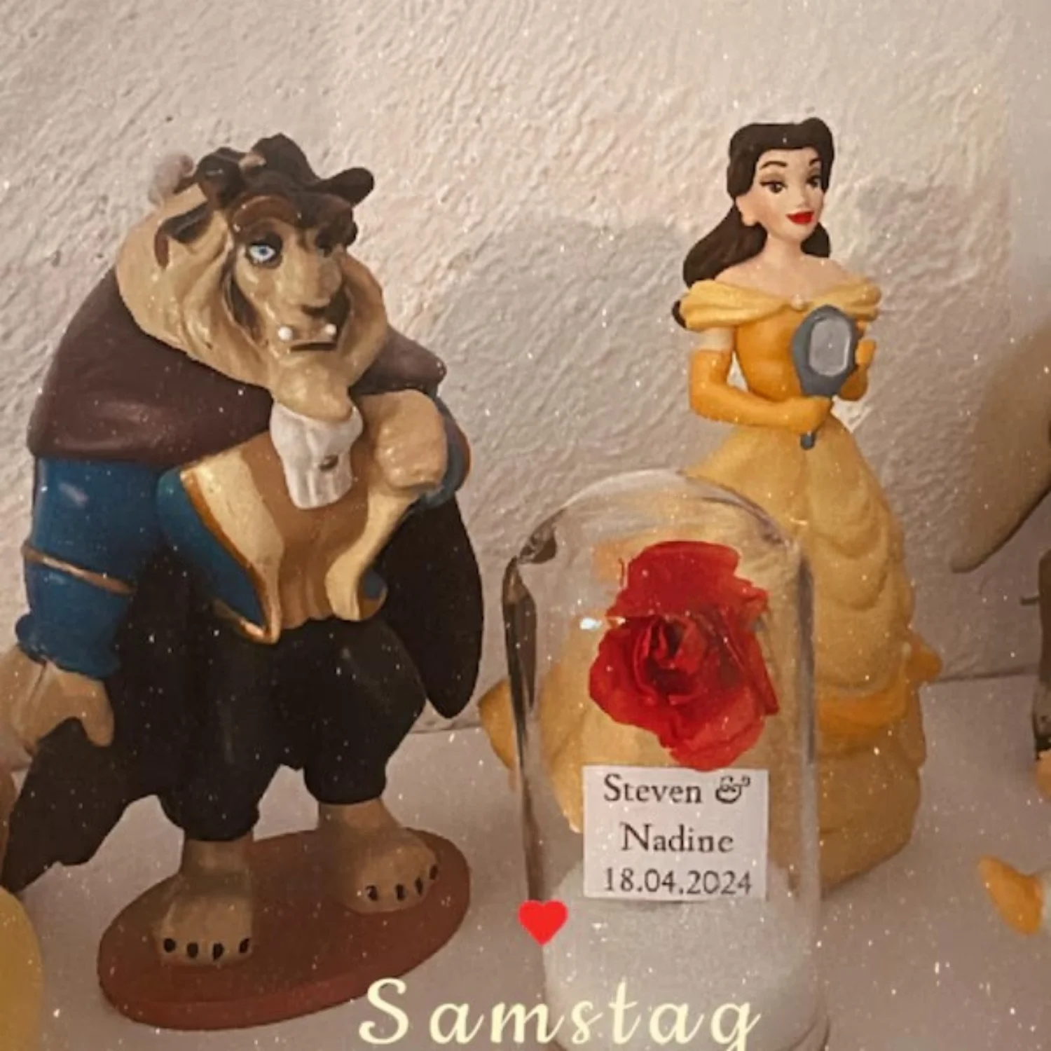 Cúpula de rosa a granel para invitados, mini recuerdos de boda de cristal, dulce 16, regalos de fiesta personalizados, La Bella y La Bestia, recuerdos de despedida de soltera