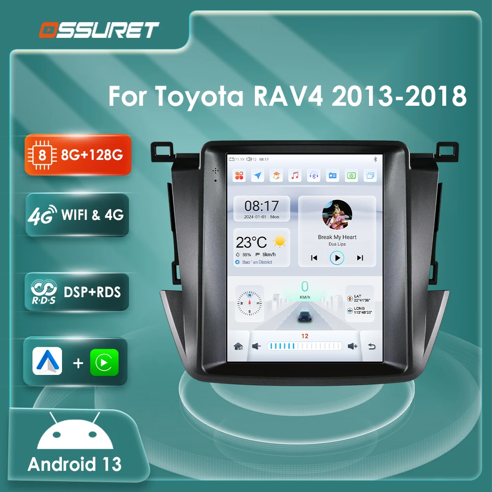 

9.7"Android 13 Car radio GPS Stereo For Toyota RAV4 RAV 4 2013-2018 Multimedia player 4G Autoradio navi Carplay 7862 Head Unit