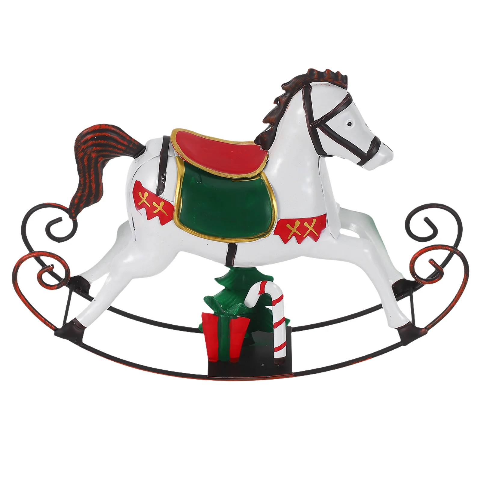 هزاز الحديد الحيوان عيد الميلاد الجدول الديكور خمر الحصان زخرفة المنزل مكتب سطح المكتب محور تمثال حصان معدني
