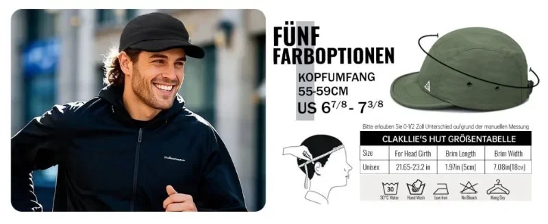 Sommer Trucker Cap 5-Panel-Baseballkappen Männer Frauen Kurze Krempe Papa Hüte Flat Bill Casual Running Cap Sonnenhut Paar Kadettenkappe – Detail 4