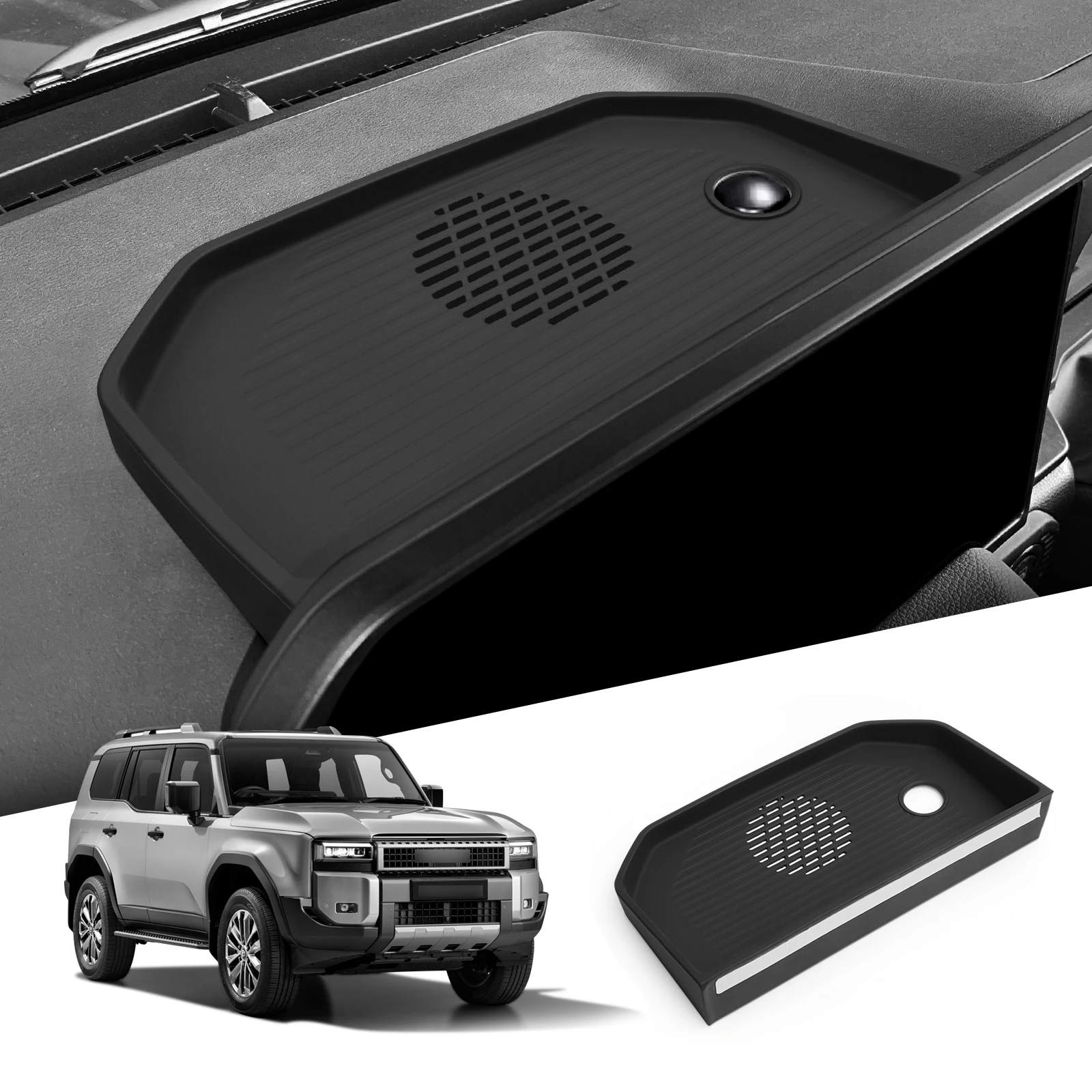 

SMABEE RHD для Toyota Land Cruiser Prado 2024 250, лоток для приборной панели автомобиля, центральная консоль, скрытый ящик для хранения за экраном, уборка