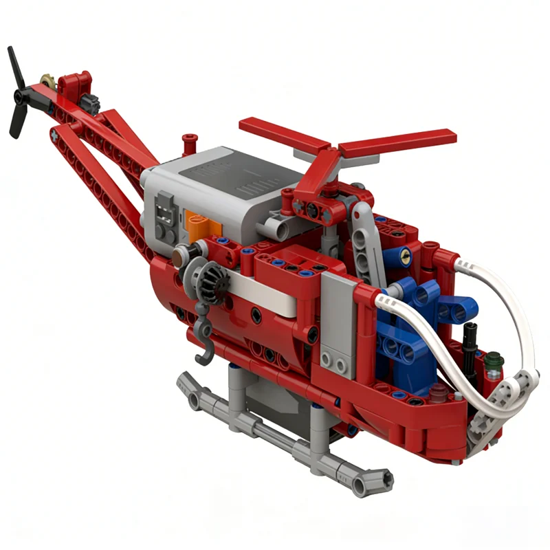 269pcs MOC Technical Rescue Helicopter Tiltable Rotors PF Model Building Blocks Toy Architecture Festival Gift Brick Education