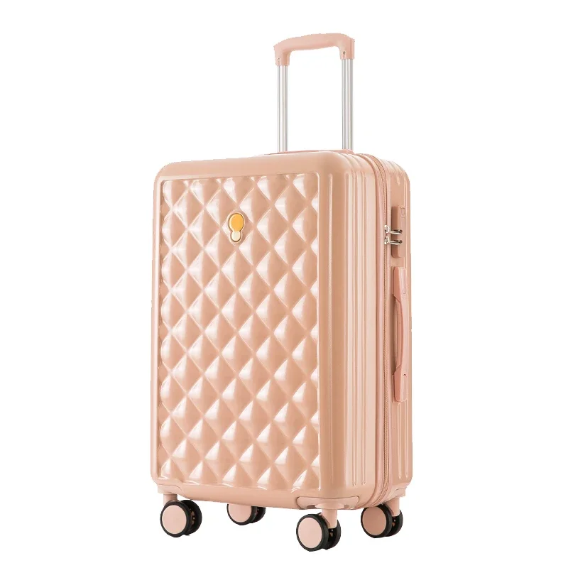 Ensemble de bagages à roulettes pour femme, valise de voyage, bagage à main, bagage à roulettes, valise de cabine, ABS rose doré, 20 po, 22/24 po,