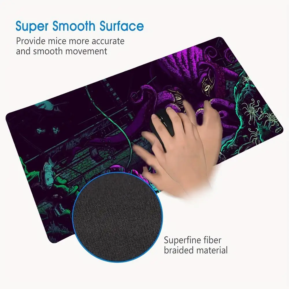 Motivo mostro marino e subacqueo retrò, adatto per mouse e tastiera, materiale in gomma antirughe e fondo antiscivolo