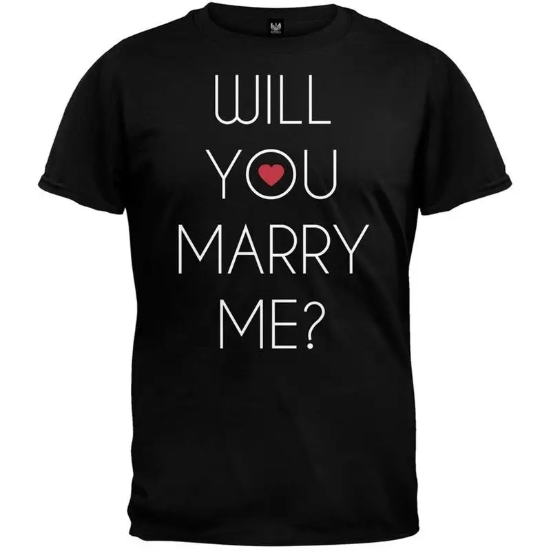 

Valentine's Day Will You Marry Me Adult Mens T Shirt