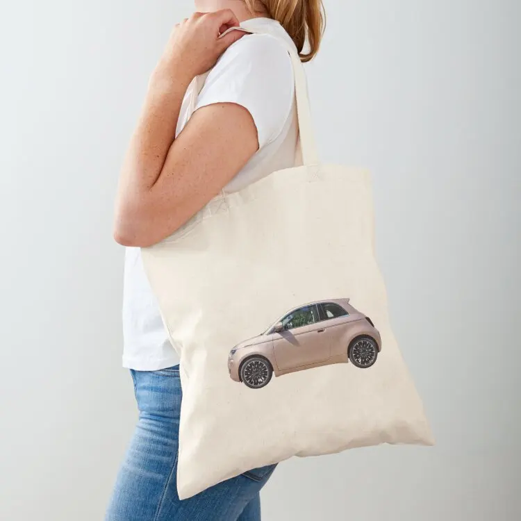 Fiat 500e, Rosegold, White / No Background, Big Pattern Tote Bag