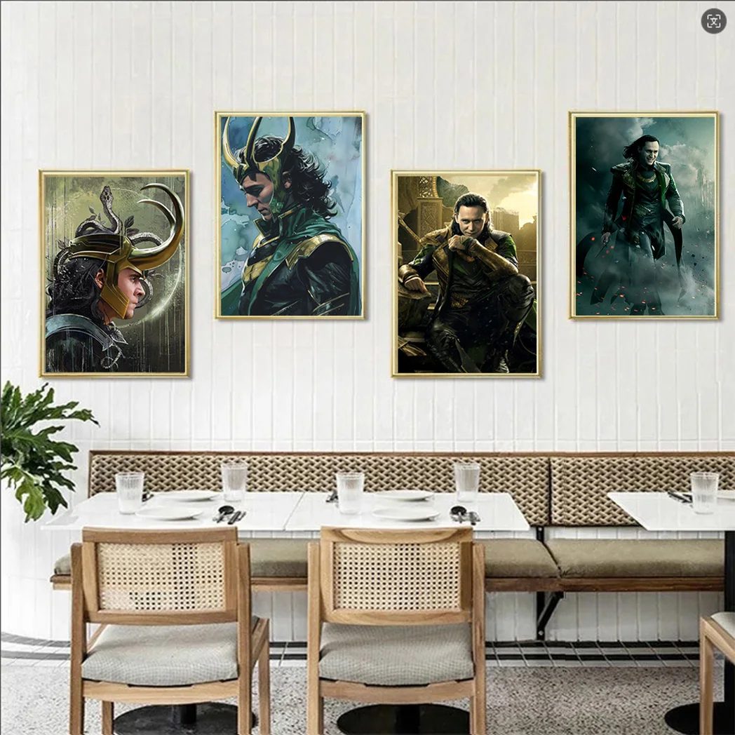 MINISO Marvel Son of Odin Loki Wall Art Posters God of Story Home Decor Suitable for Various Scenes Decorative Canvas Painting