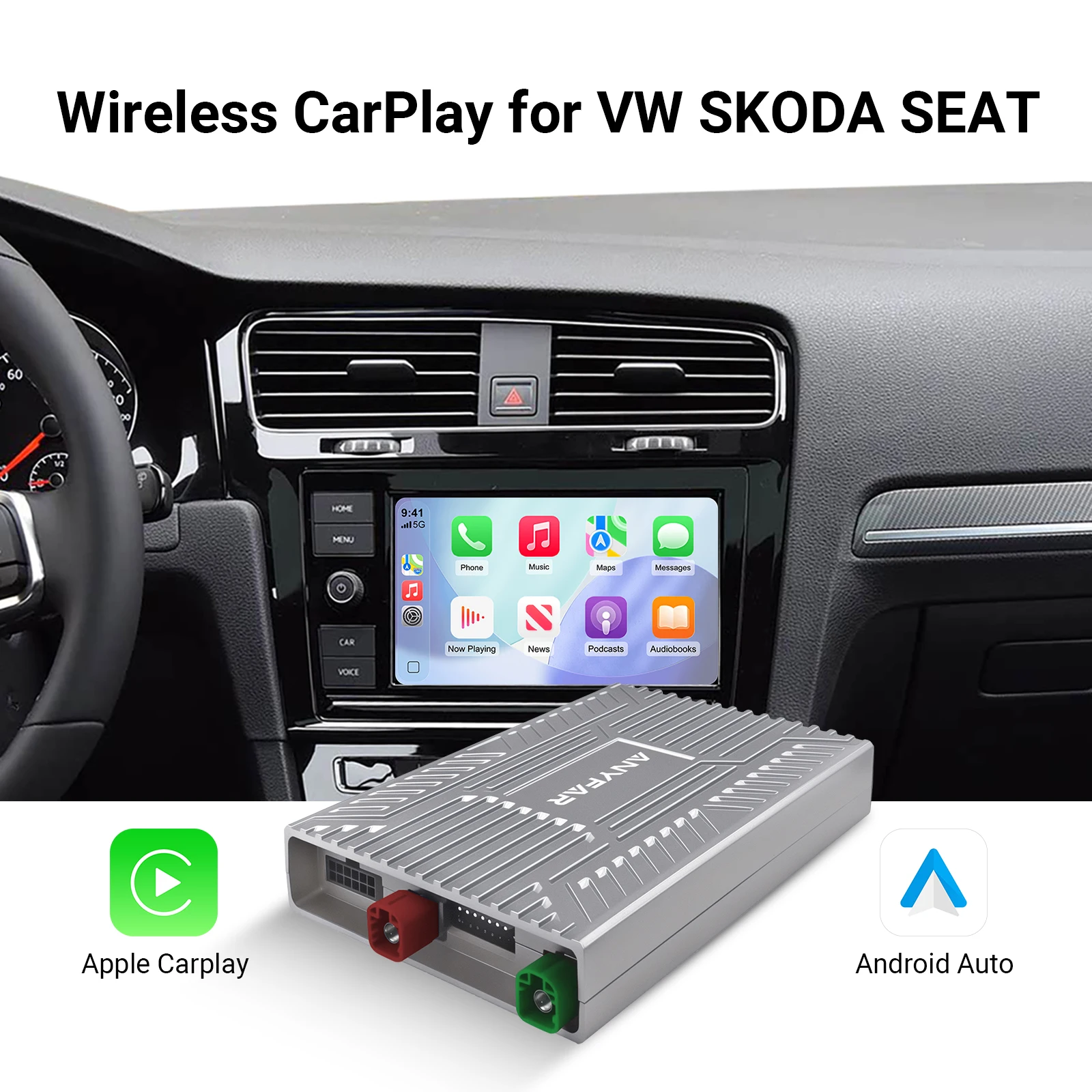 ANYFAR Wireless Carplay Android Auto For Volkswagen Golf 7 With MIBI System Multimedia Accessory Supported Cameras