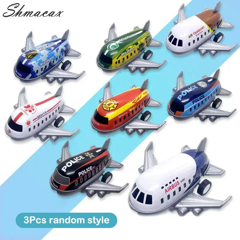 

3Pcs Cartoon Mini Plane Toy Pull-back Airplane Toy Kid Birthday Party Carnival Gift Reward Pinata Filler Prize Pack Toy Gift