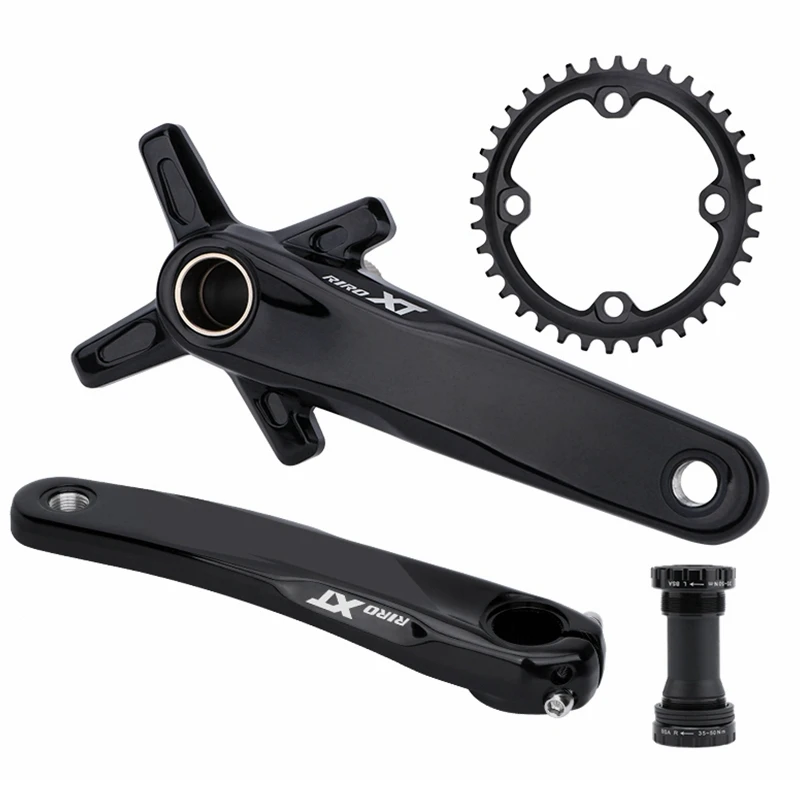 RIRO XT 104BCD Bicycle Crankset 170mm Bike Crank Aluminum Alloy Chainring 32T 34T 36T 38T With Bottom Bracket 175mm MTB Crank