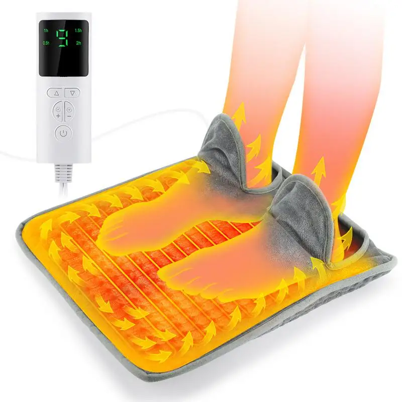 Electric Heating Pad Foot Warmer Soft Plush Thermal Blanket Foot Warming Mat Washable Household Office Heating Mat Health Care