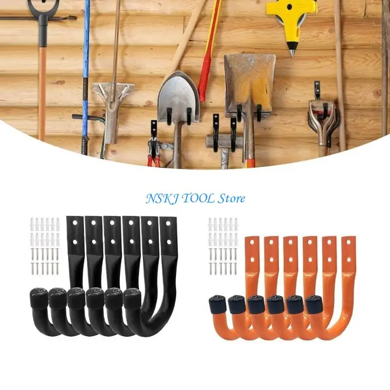 

L8RC 6pcs Garage Storage Hooks Metal Storage Organizers for Wall Mounting designs for Heavy Duty Use & Easy Installation