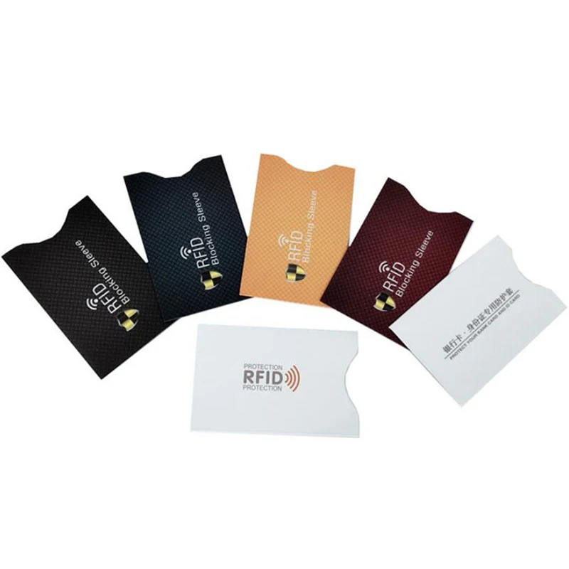 5Pcs Fashion Anti Theft for RFID Credit Card Protector Blocking Cardholder Sleeve Skin Case Covers Protection Bank Card Case