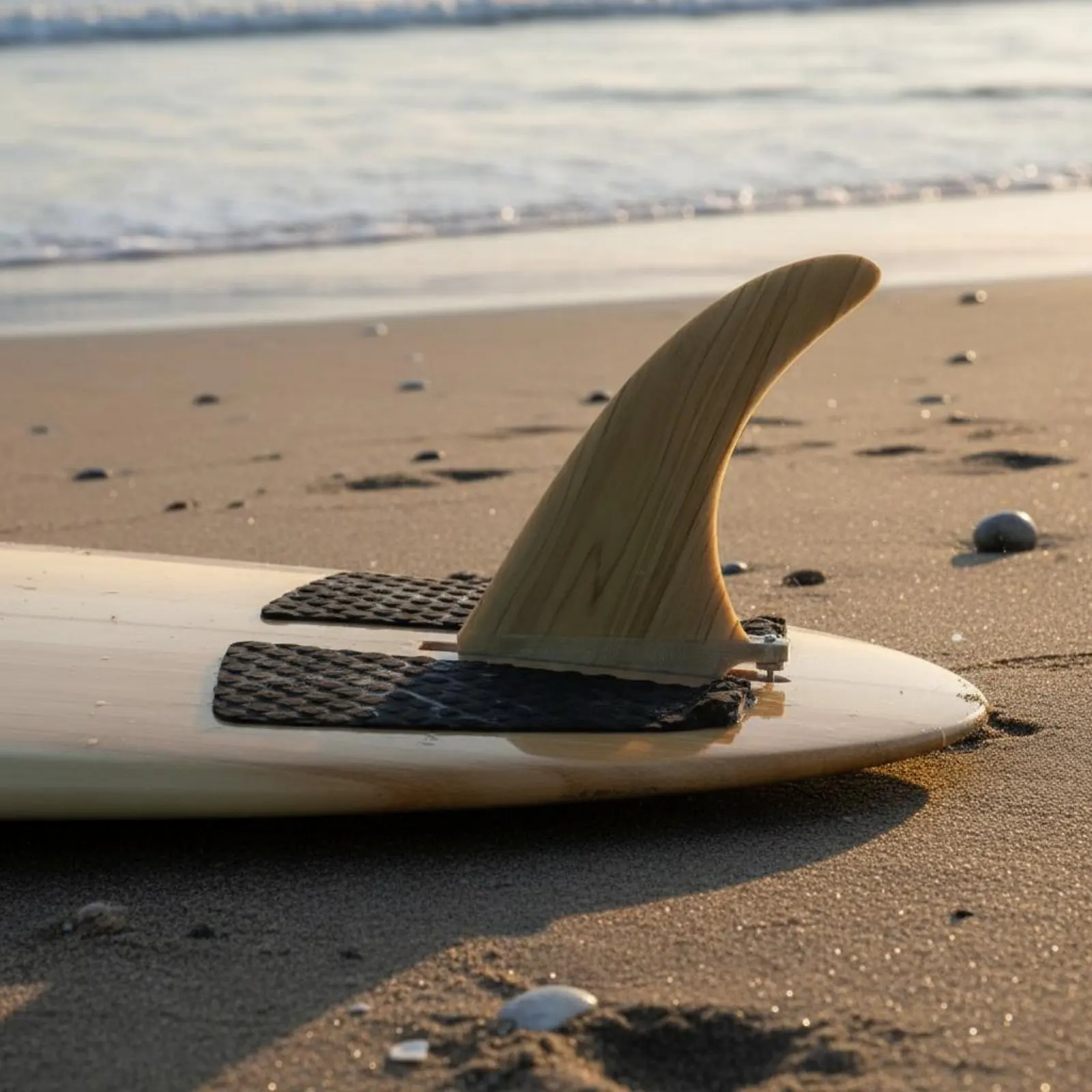 

8 Inch Single Fin Lightweight Bamboo Veneer Fin Surfboard Part Sturdy Watersports Equipment Wear-Resistant for Longboarders