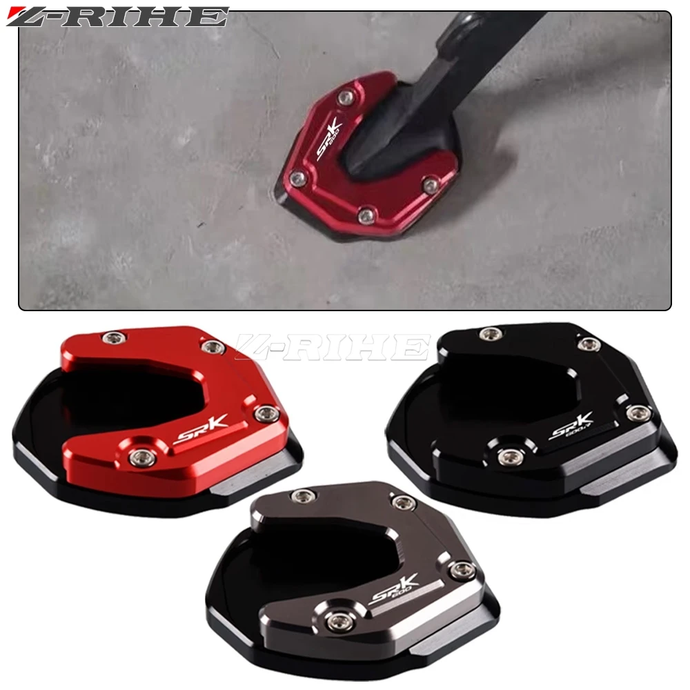 

Motorcycle For QJMOTO 600RR QJSRK600 600 R RR SRK600R SRK 600R CNC Kickstand Foot Side Stand Extension Pad Support Plate Enlarge
