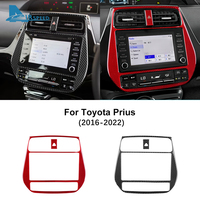 Real Soft Carbon Fiber For Toyota Prius 2016 2017 2018 2019 2020 2021 2022 LHD RHD Car Central Control Panel Warning Light Frame