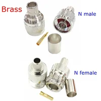 10 unids/lote L16 N macho y N conector hembra tipo N macho hembra engarzado para 5D-FB RG5 RG6 LMR300 Cable placa de níquel de latón