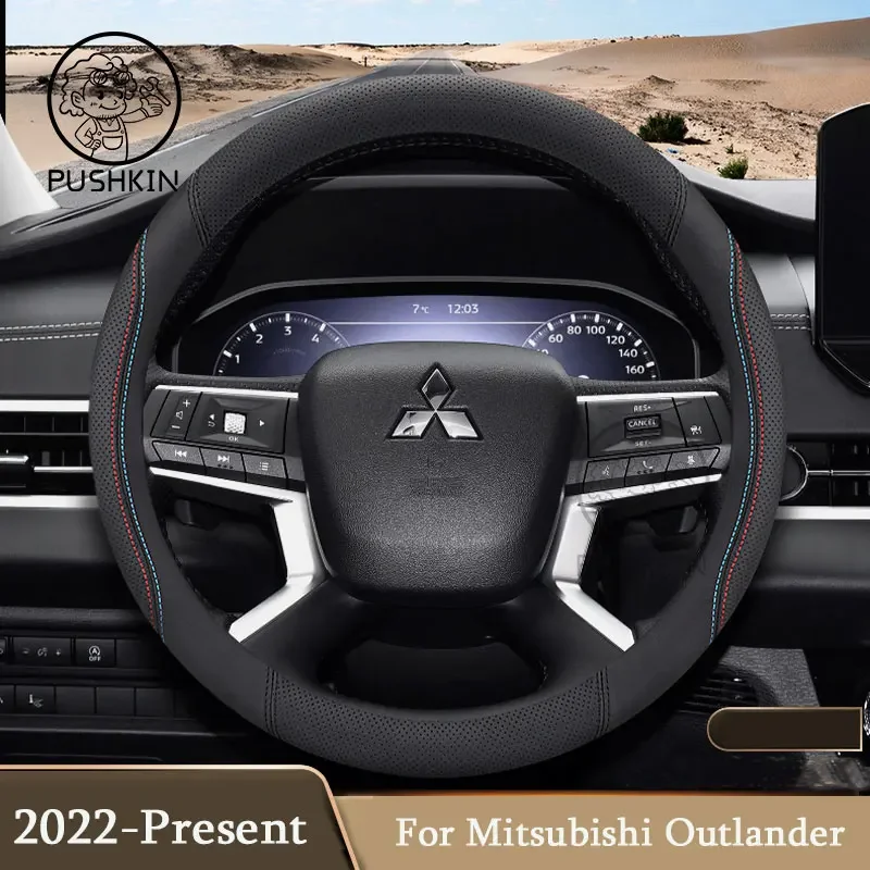 

Sewing genuine leather car steering wheel cover Car accessories For Mitsubishi Outlander Outlander 4 2022 2023 Accessories