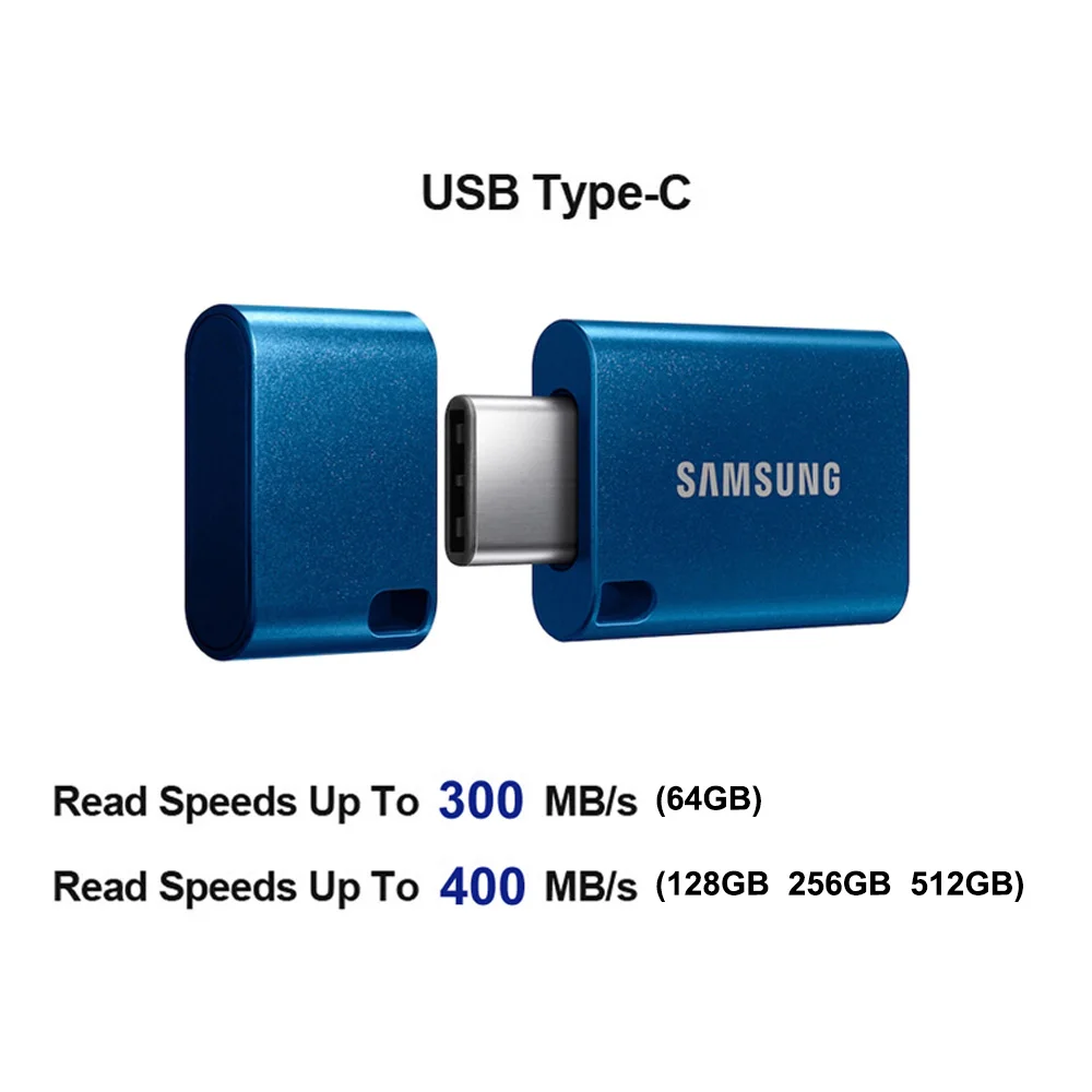 SAMSUNG Type-C USB 플래시 드라이브 512GB 256GB 128GB 64GB 펜 드라이브 USB 3.1 PC/노트북/스마트폰/태블릿용 메모리 스틱