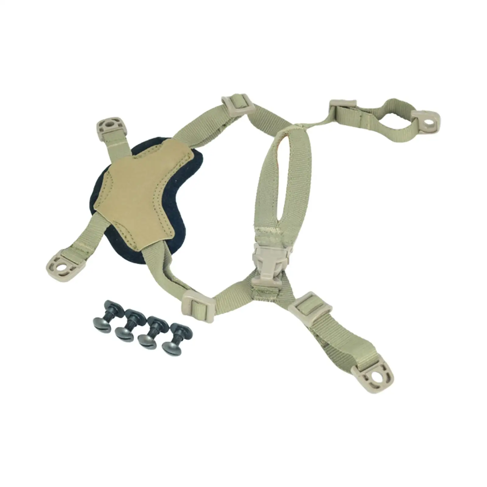 Suspensions Helmet Heavy Duty Strap Adjustable Head Size W/ Bolts and Screws Helmet Chin Strap System for Fast Mich Accessories