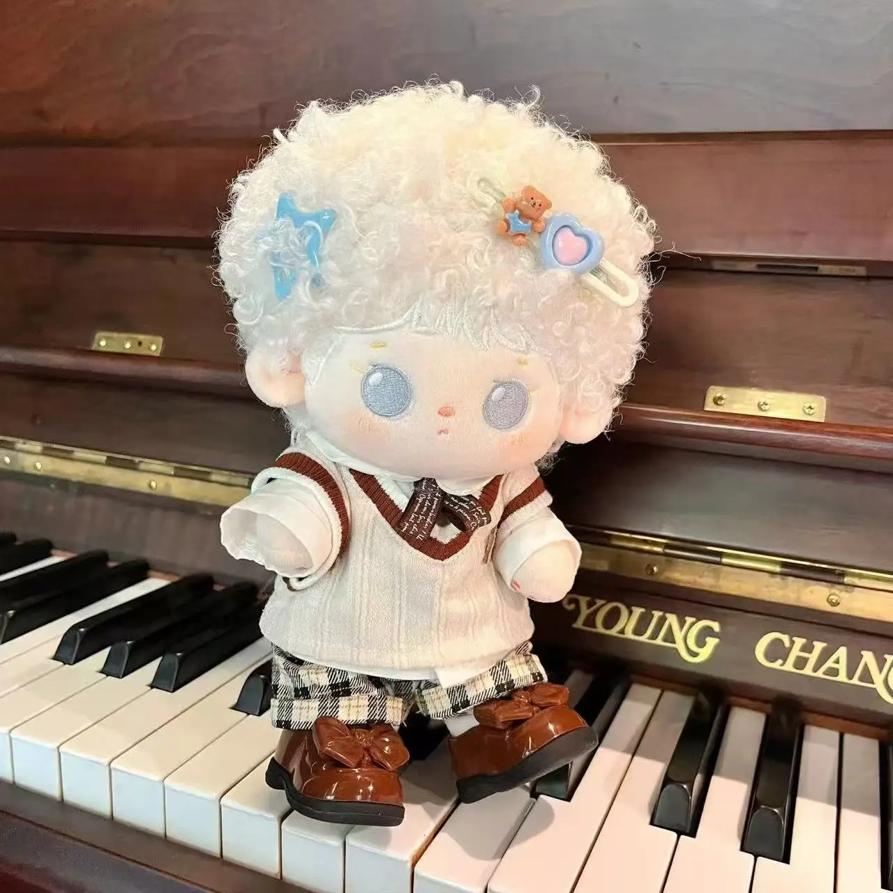 Schooluniform voor 20 cm katoenen poppenkleertjes gebreid vest katoen idool poppenkleertjes outfit mode pluche pop kledingaccessoires