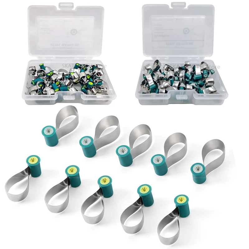 50pcs/box Dental Matrix Bands Double-Side Contoured Anatomically Shaped Matrix Bands Stainless Steel  Knob Type Matrix