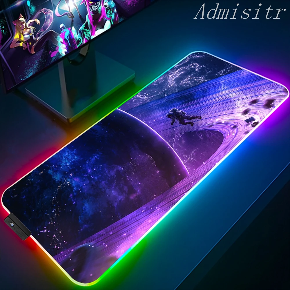 

Large RGB Mouse Pad Cool Space Gaming XXL Mousepad LED Mause Pad Gamer Copy Mouse Carpet MausePad PC Desk Pad Mat with Backlit