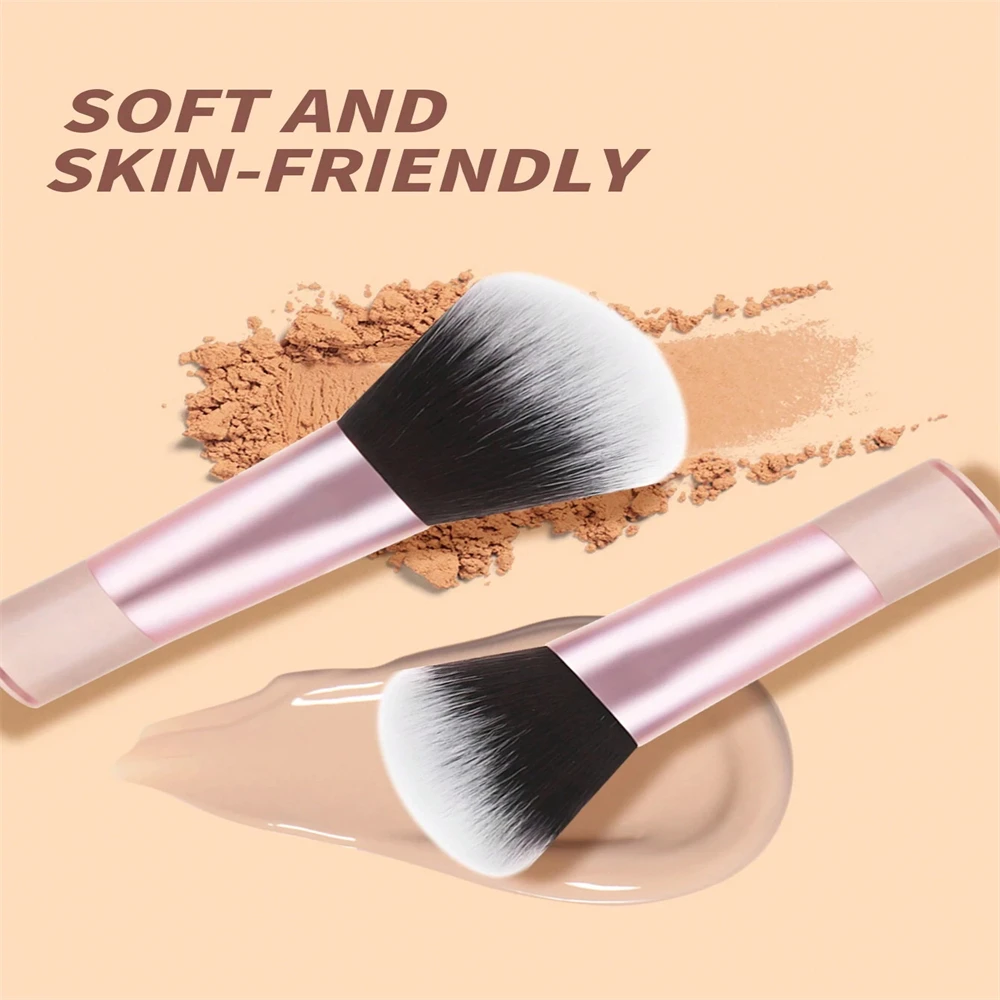 Ensemble de 10 mini pinceaux de maquillage avec poignée portable transparente pour poudre libre, fard à joues, fard à joues, fard à paupières, comprend 4 bouffées