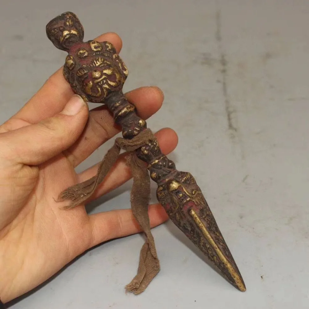 Collectible Tibetan Cinnabar Buddha-Faced Beast Ritual Object Ornament with Exquisite Craftsmanship