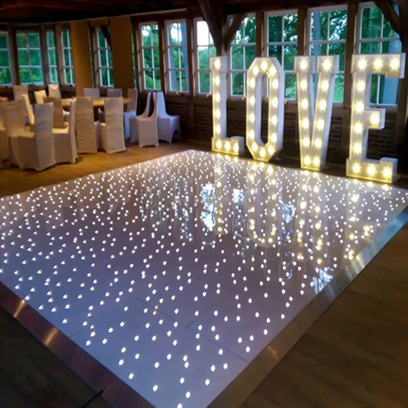 

White Full Color Interactive Flashing Portable LED Starlit Wedding Dance Floor