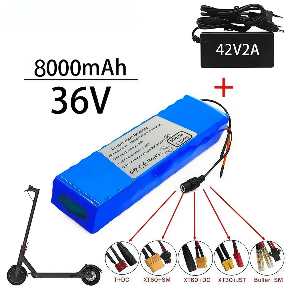 

36V 10S2P 8000mAh 18650 Rechargeable lithium battery 36V 500W high-quality battery pack 36V 10s2p scooter battery