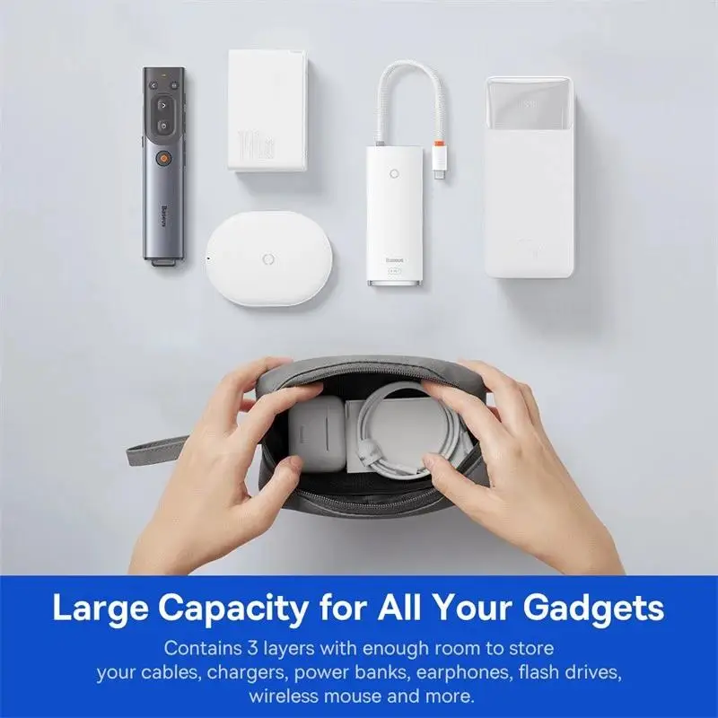 Portable Earphone Bag Waterproof Phone Storage Pouch For iPhone 17 16 15 Pro Max Power Bank Cable Charger Organizer Accessories view 2