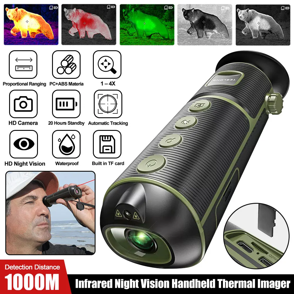 Thermal Camera for Hunting TTS260 1000M Hand-held Thermal Imaging Monocular Outdoor Exploration Night Vision Monocular Telescope