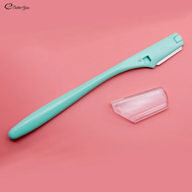 Stainless Steel Blade Eyebrow Scraper with Safety Net Women's Shaving Knife Beauty Makeup Tool Eyebrow Trimming Knife