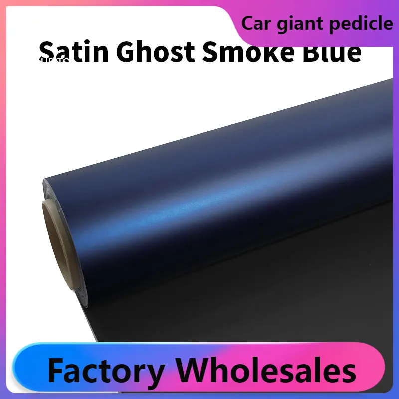 

Highest quality Satin Ghost Smoke Blue Vinyl Wrap film wrapping bright 152*18m quality Warranty covering voiture (PET Liner )