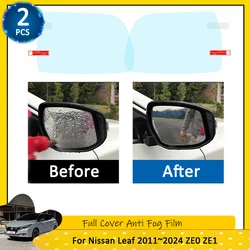 For Nissan Leaf 2011~2024 ZE0 ZE1 Full Cover Anti Fog Film Rearview Mirrors Car Stickers Accessories 2012 2014 2015 2017 2018