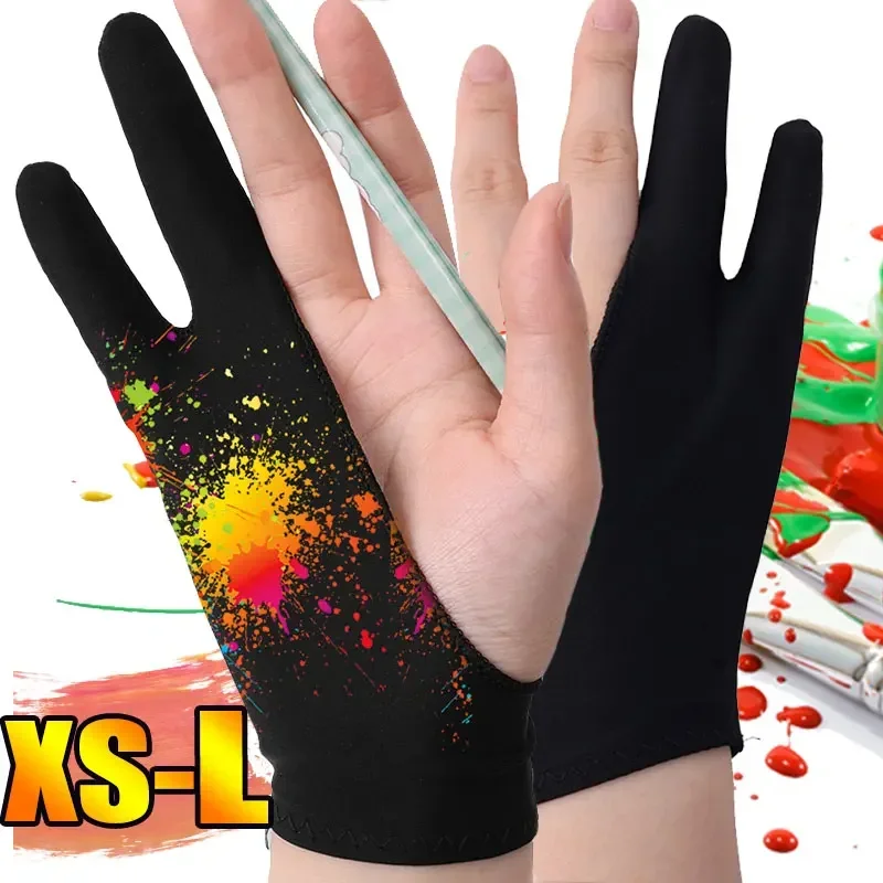 

4/1pcs Drawing Glove Anti-touch Two-Fingers Gloves for IPad Graphics Drawing Tablet Sketch Artist Smudge Guard Painting Gloves