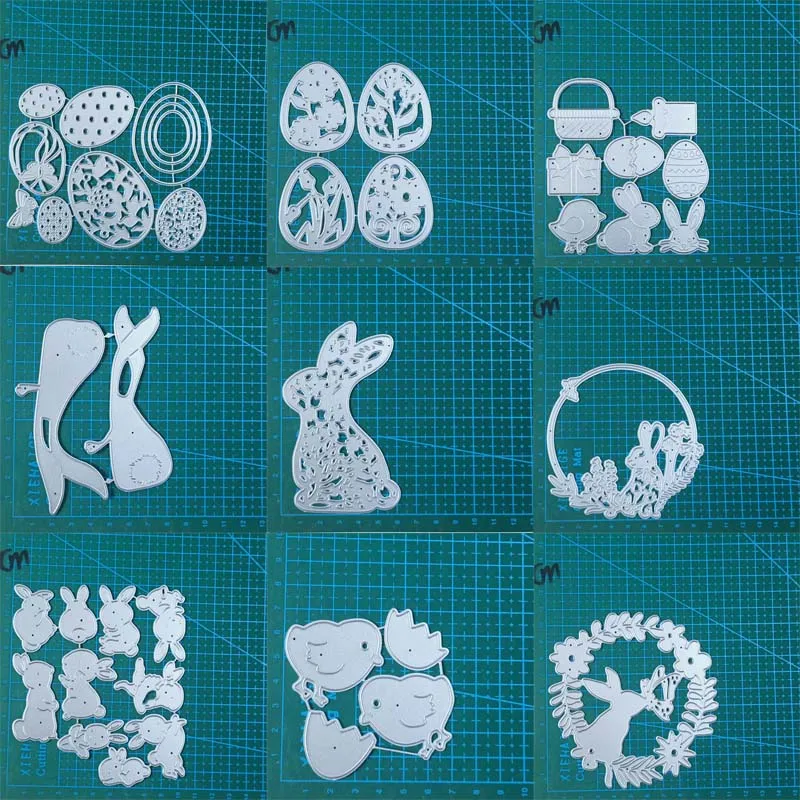 Easter Bunny chicken Egg basket metal cutting dies mold Scrapbooking paper craft mould blade punch template Embossing stencil