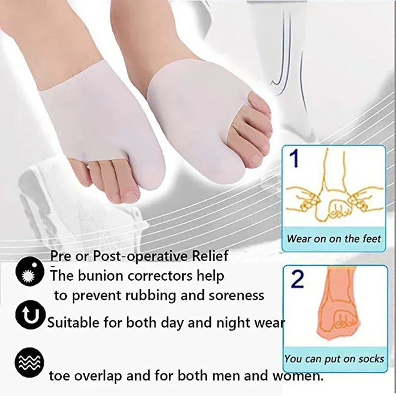 네일 Silicone Metatarsal Pads Toe Cover Gel Toe Sleeves Protection for Corn Foot Care Tools Bunion Pads with Big Toe Caps