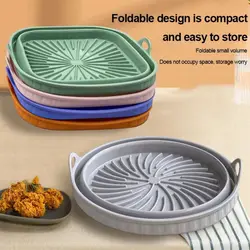 Air fryer mat silicone baking tray multifunctional silicone barbecue mat high temperature resistant repeatable folding tool