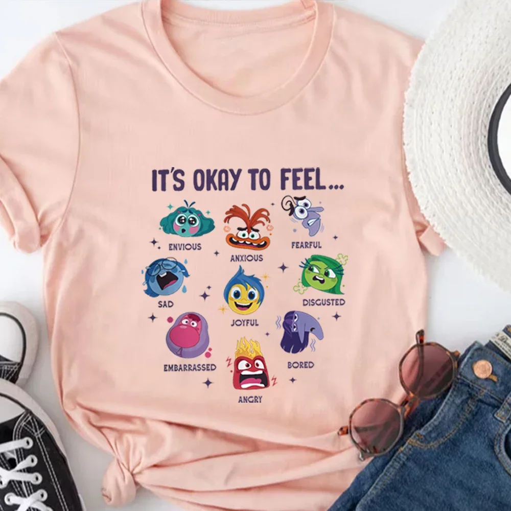 Inside Out 2 It's Okay To Feel All The Feels Tshirt Mental Health Shirt Inclusion Speech Therapy BCBA Tee Cute Short Sleeves Top