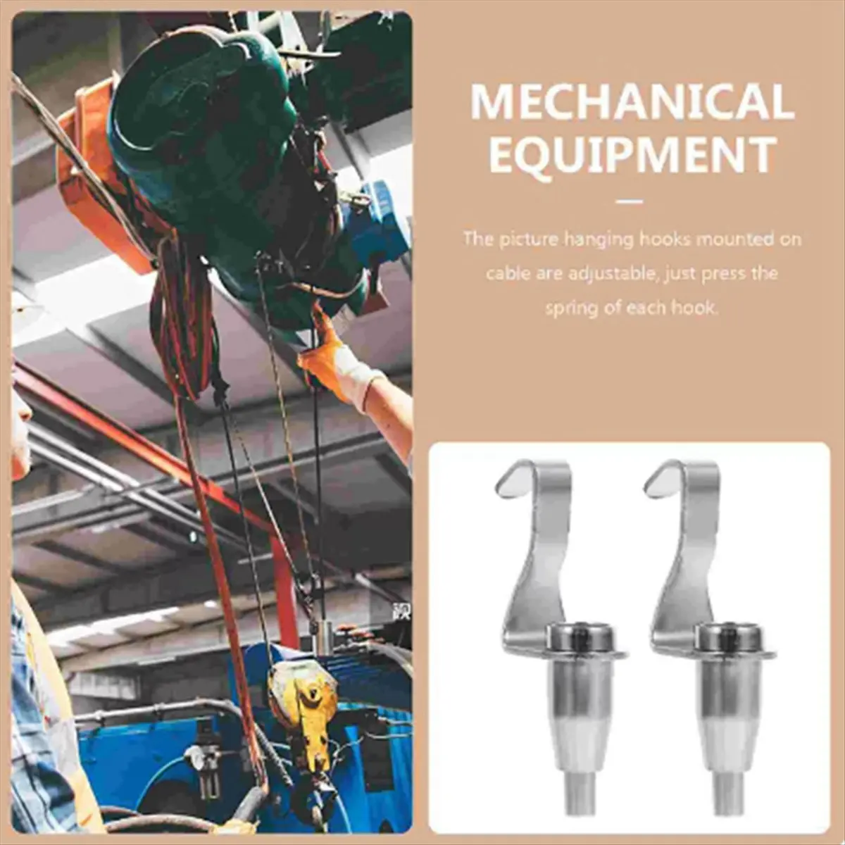 【~ New A88T】Adjustable Wire Rope Hooks Picture Rail Display Hanging Hooks Hanging System Accessories