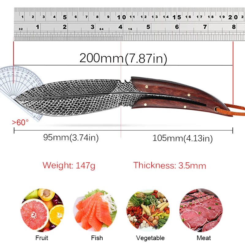 WXCOO Household Accessories Stainless Steel Kitchen Knife Fruit Meat Bone Slicer Cooking Kitchenware - view 2