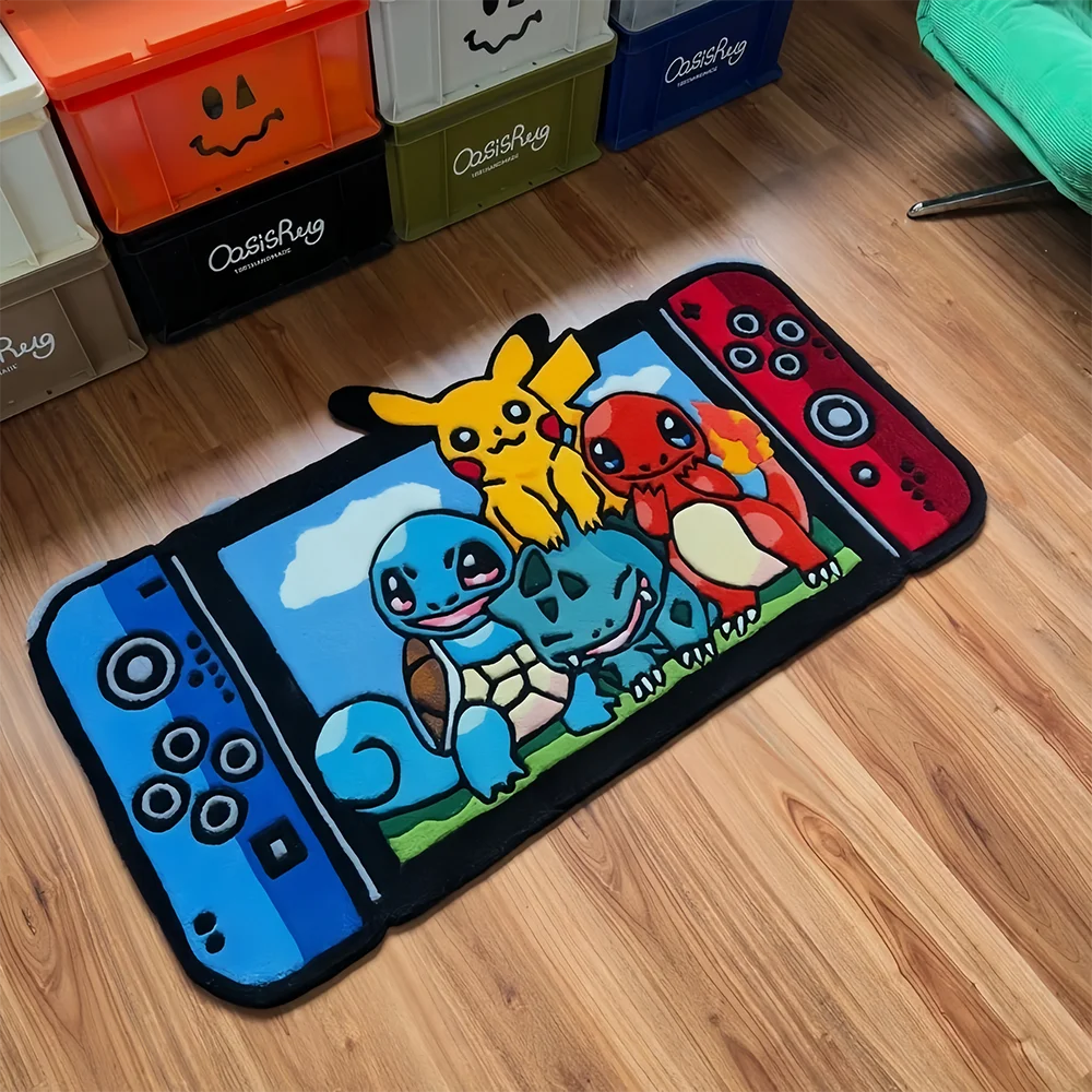 

Anime Cute Pokemon Switch Rug Floor Mat Kids Room Decor Non-Slip Carpet,Pet/Game Mat,Soft Decorative Blanket